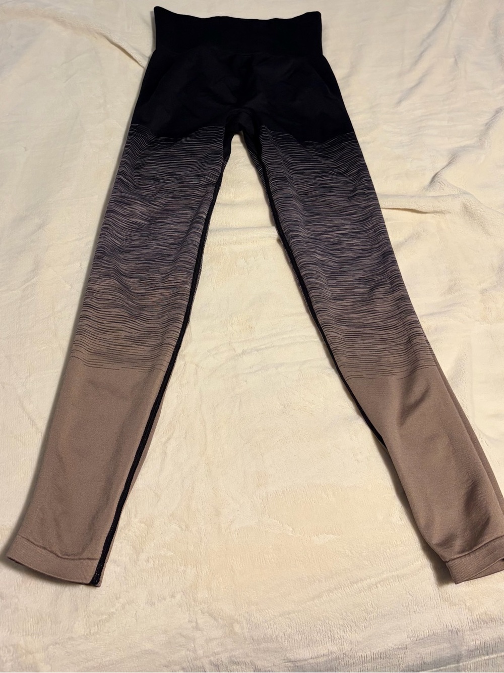 Ombre Black to Taupe Leggings